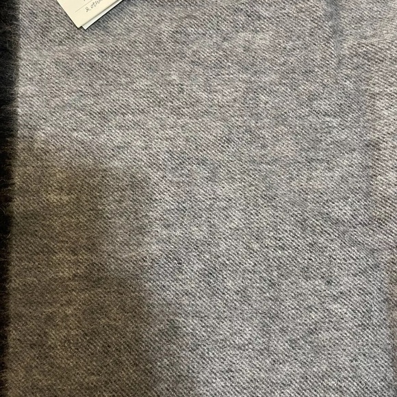 NWT Women & OTHER STORIES Fringed 100% Wool Blanket Scarf Gray Size 40”x62” - Picture 2 of 6